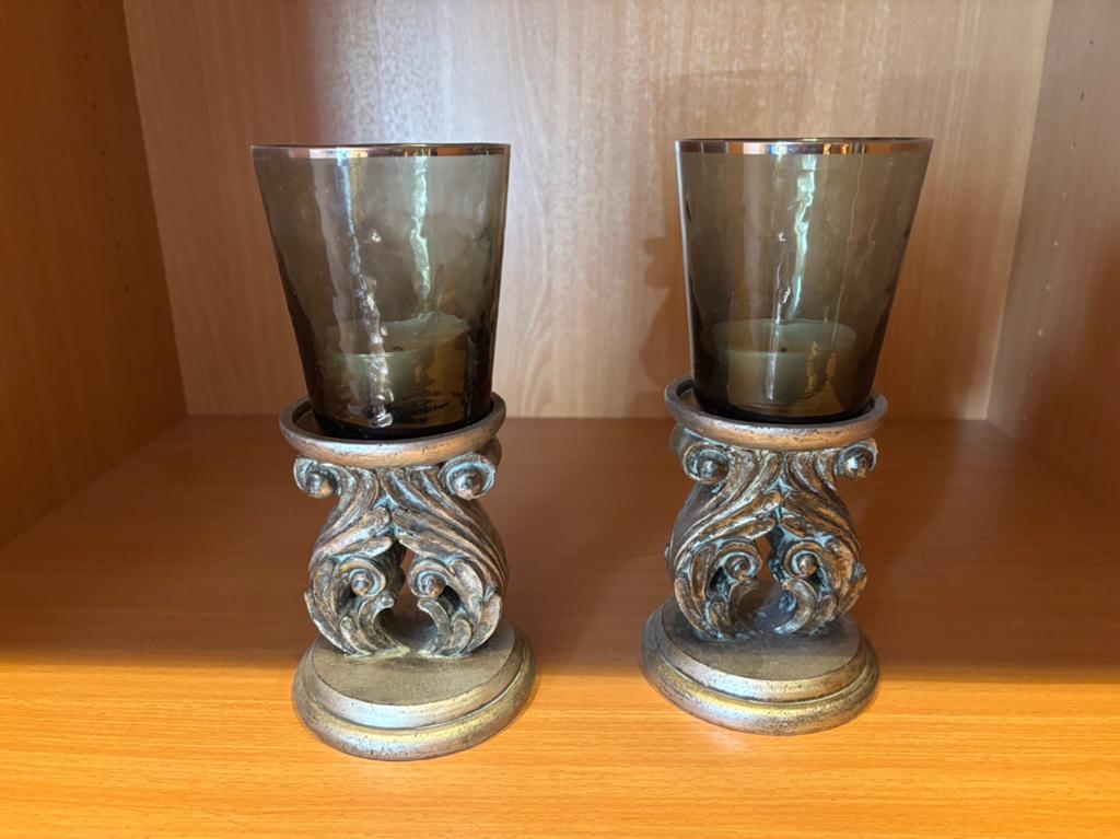 Decoratieve kandelaars, Overige materialen, Bruin, Ophalen of Verzenden, Zo goed als nieuw