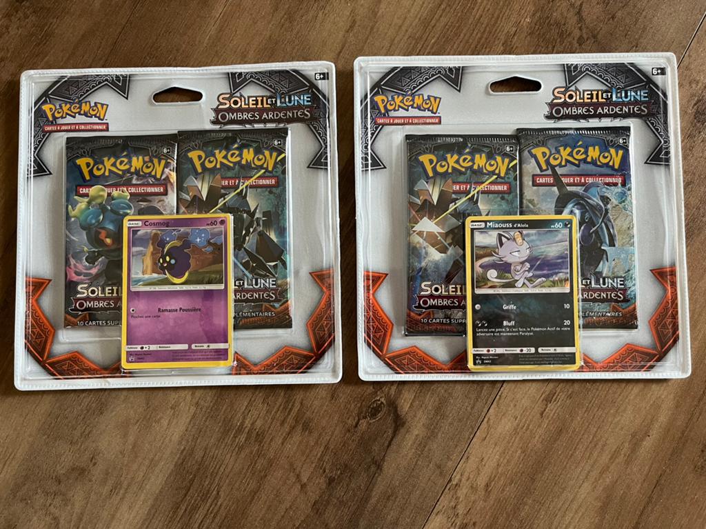 Lot 2 Duopacks Pokémon Soleil et Lune Ombres Ardentes, Hobby & Loisirs créatifs, Jeux de cartes à collectionner | Pokémon, Neuf
