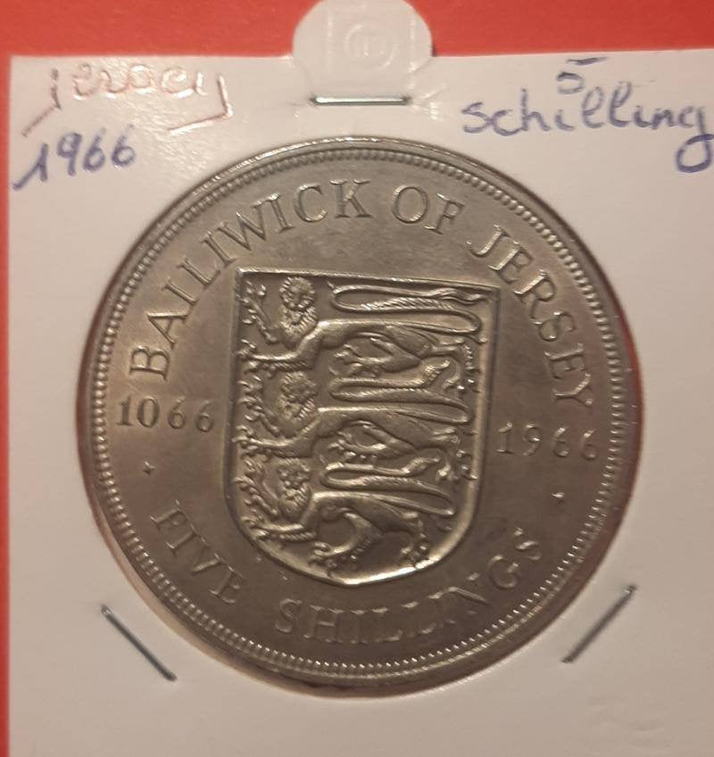 Angleterre - Jersey - 5 shillings 1966, Enlèvement ou Envoi