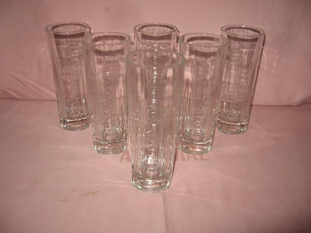 6 verres Ricard, gaufrés, straight Long Drink, 80e anni..., Enlèvement ou Envoi, Comme neuf, Ustensile