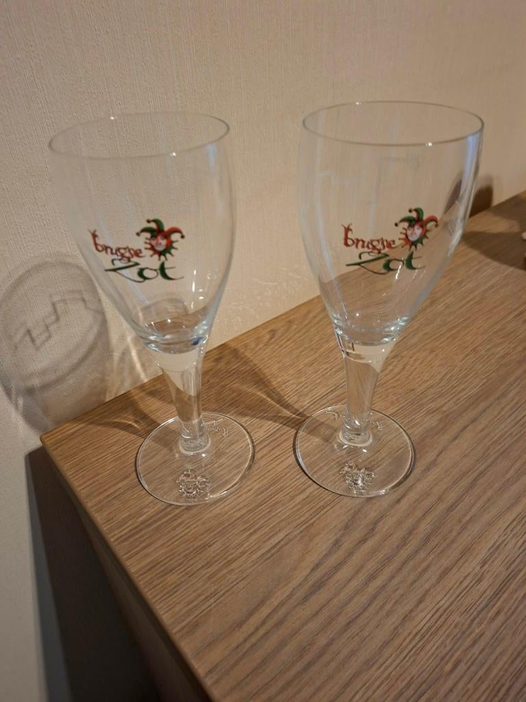 2 Brugse Zot Bierglazen, Verzamelen, Glas en Drinkglazen, Zo goed als nieuw, Bierglas, Ophalen of Verzenden