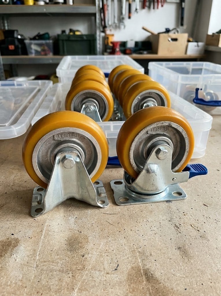 TENTE wielen 100mm PU op aluminium kern - 12 stuks, Bricolage & Construction, Enlèvement ou Envoi, Neuf