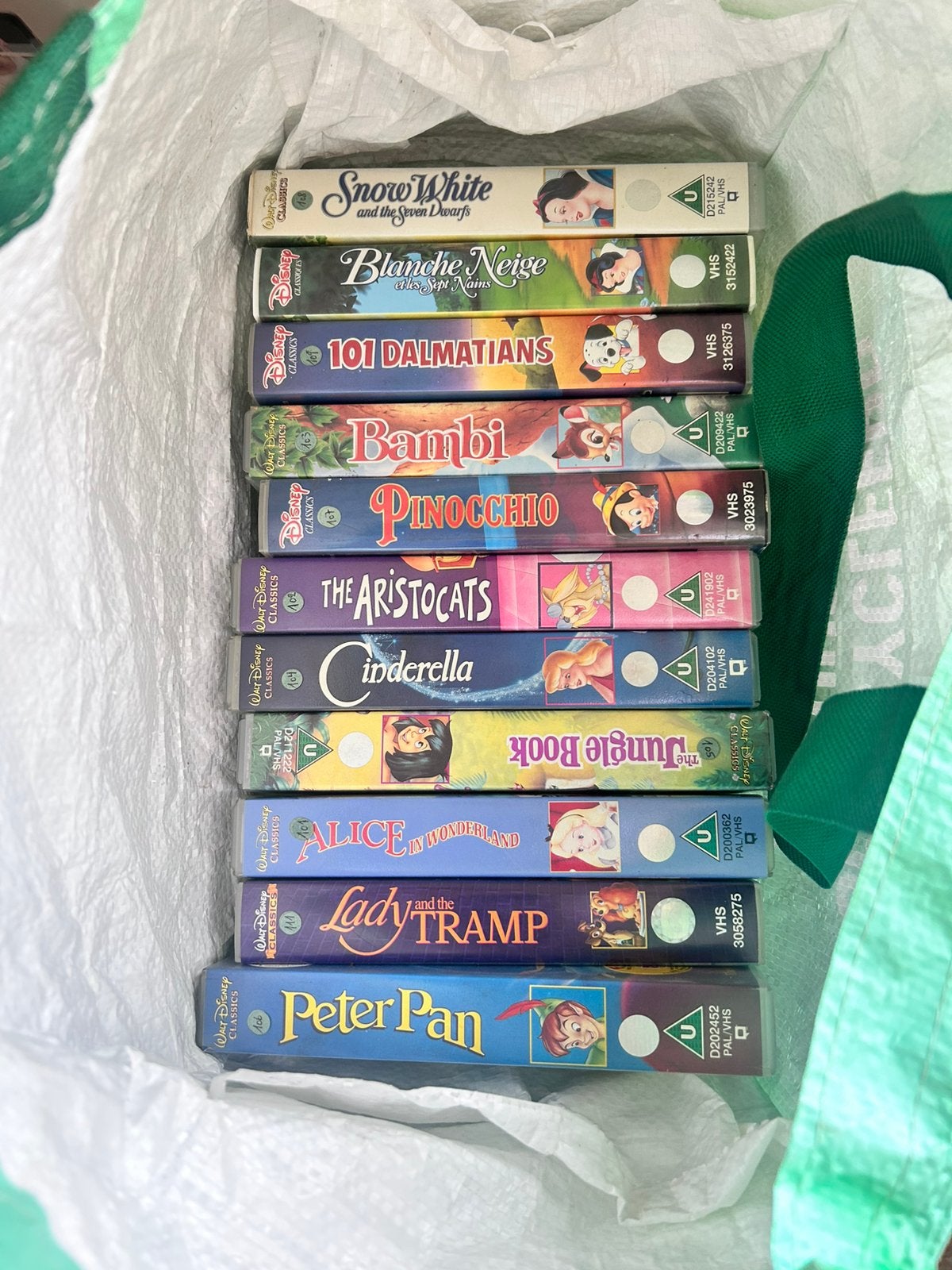 11 K7 VHS Disney, Ophalen, Zo goed als nieuw, VHS