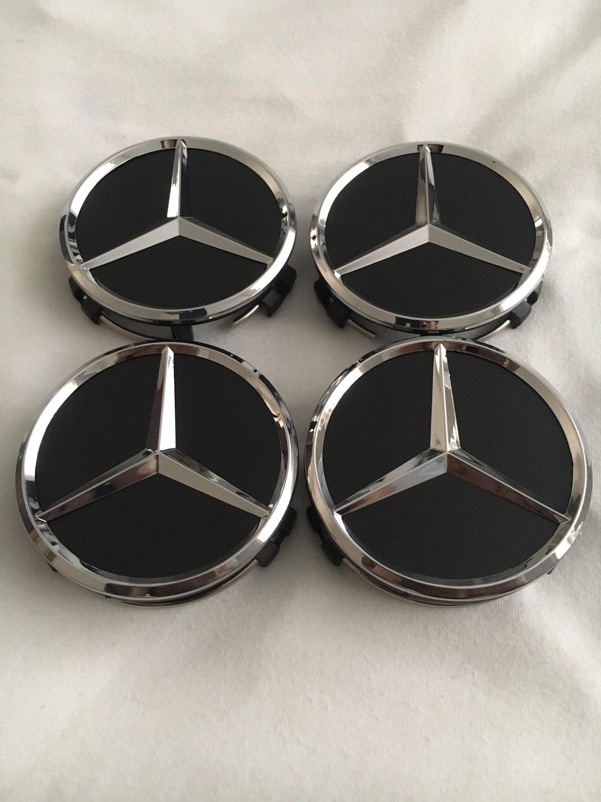4x nieuwe zwarte Mercedes naafdoppen, Ophalen, Zo goed als nieuw