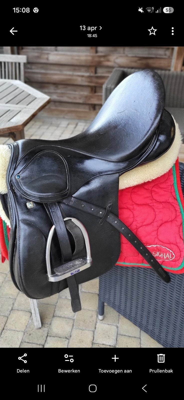 selle, Animaux & Accessoires, Étriers inclus, Siège semi-creux, Stubben, L (17.5 pouces)