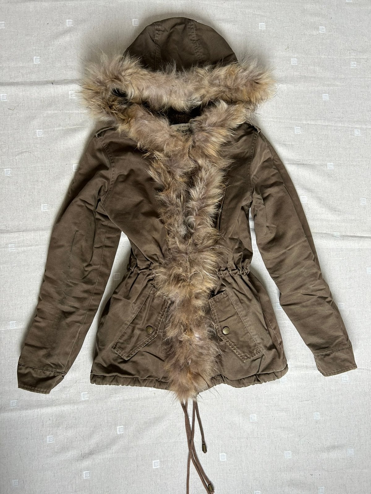 Winterjas met pels It Hippie dames khaki, Kleding | Dames, Jassen | Winter, Ophalen of Verzenden, Gedragen, Maat 36 (S), Overige kleuren