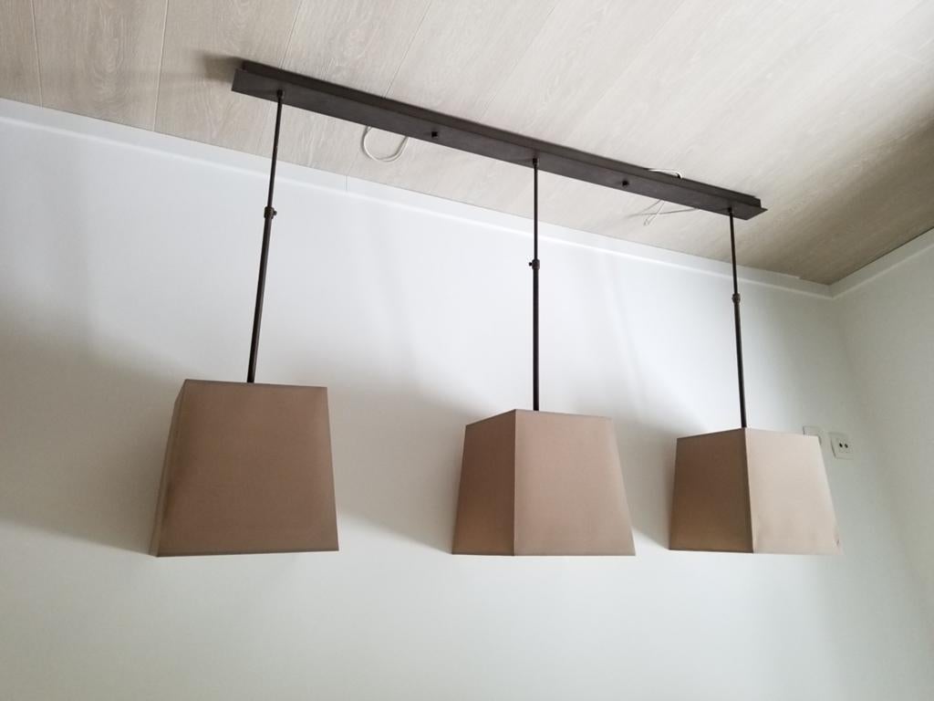Groot landelijke cottage hanglamp, Huis en Inrichting, Lampen | Hanglampen, Zo goed als nieuw, Metaal, Stof, Ophalen