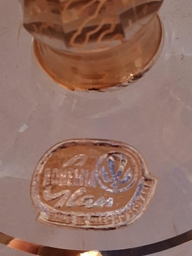 Boheemse kristallen glazen met fijn goud, Antiek en Kunst, Ophalen of Verzenden