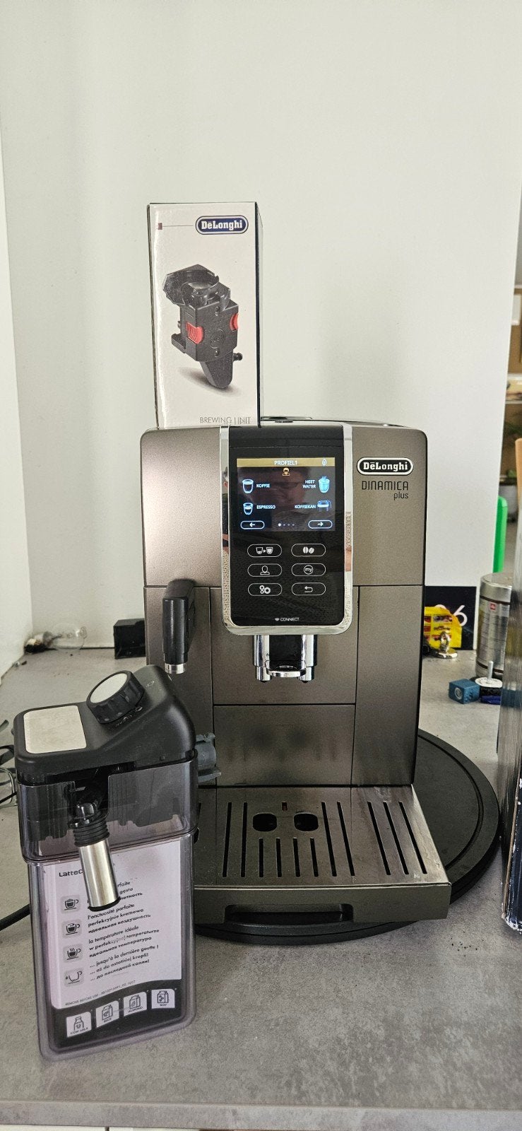 Machine à café Delonghi Dinamica PLUS 19 bars avec garantie, Electroménager, Réservoir d'eau amovible, Enlèvement ou Envoi, Café en grains