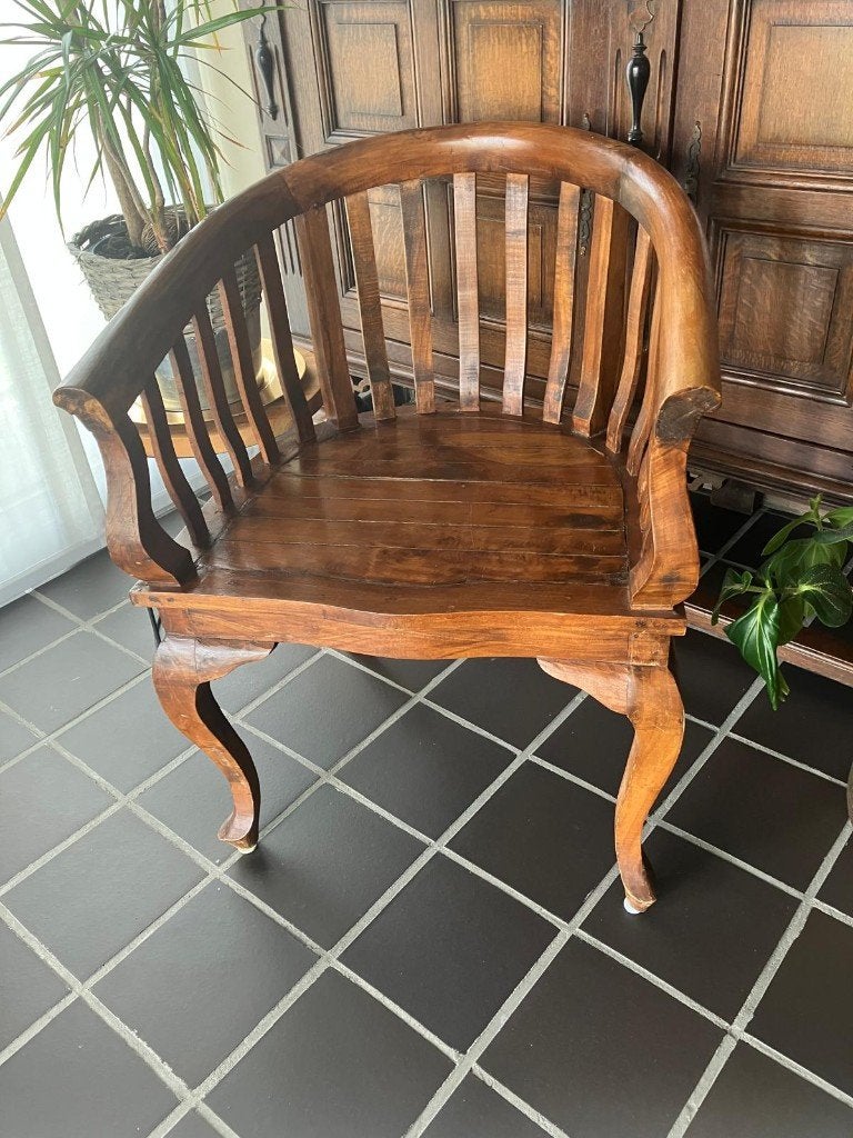 6 stoelen in hardhout, Ophalen, Zo goed als nieuw