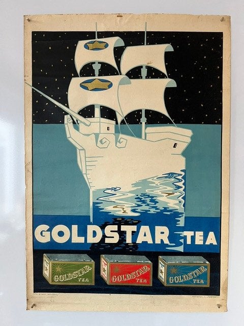 Oude affiche Goldstar Thee, Ophalen
