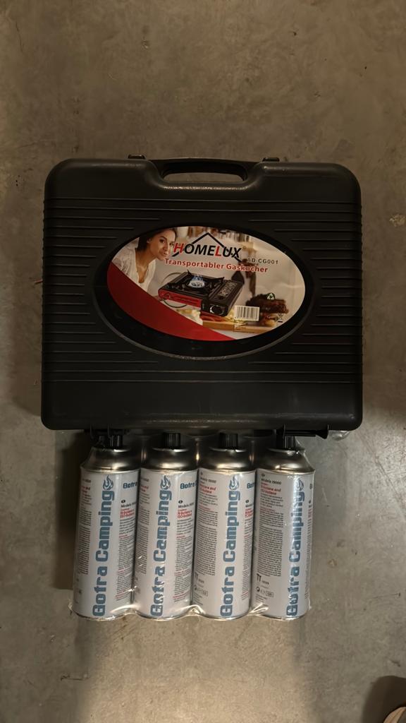 Gasvuur transporteerbaar - NIEUW - met 4 gasvullingen, Ophalen, Nieuw