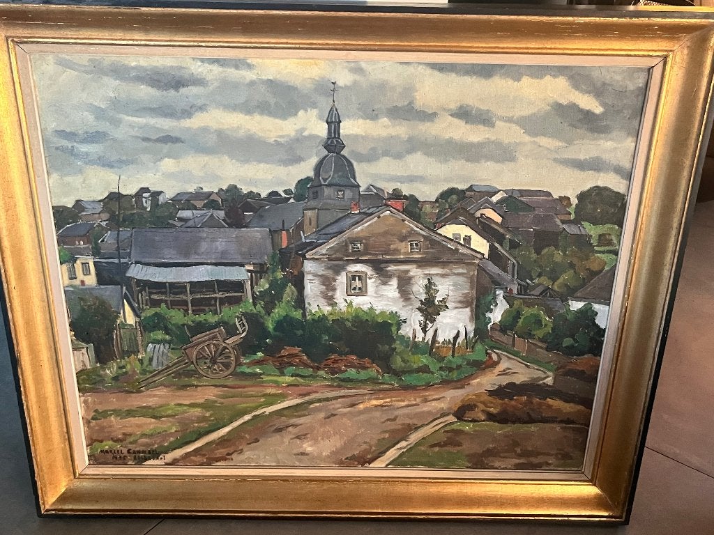 Rochehaut Sur Semois, Antiquités & Art, Peint à la main, Enlèvement ou Envoi, Peinture à l'huile, Paysage