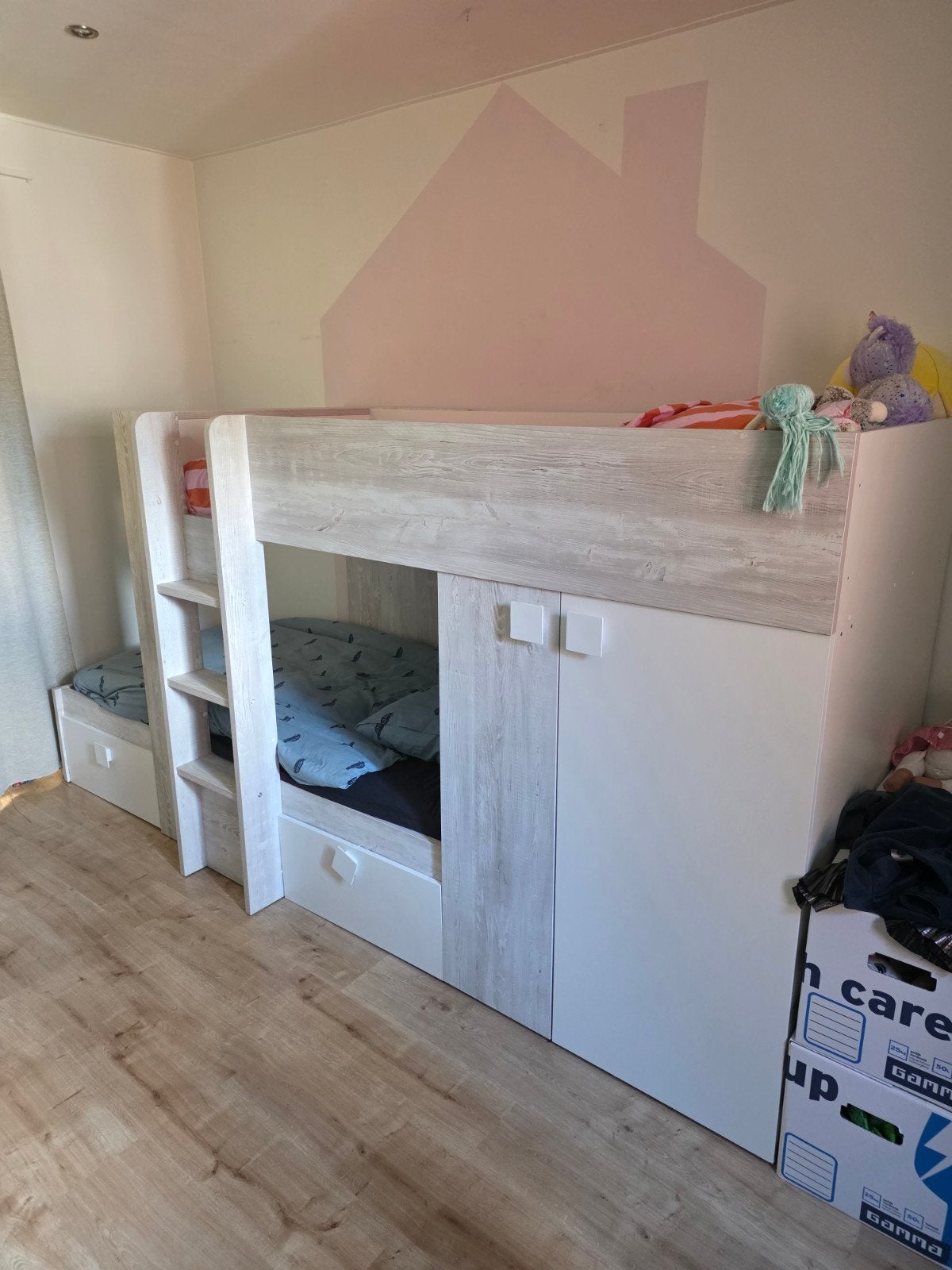 Stapelbed met kleding kast en laden, Enlèvement, Lits superposés