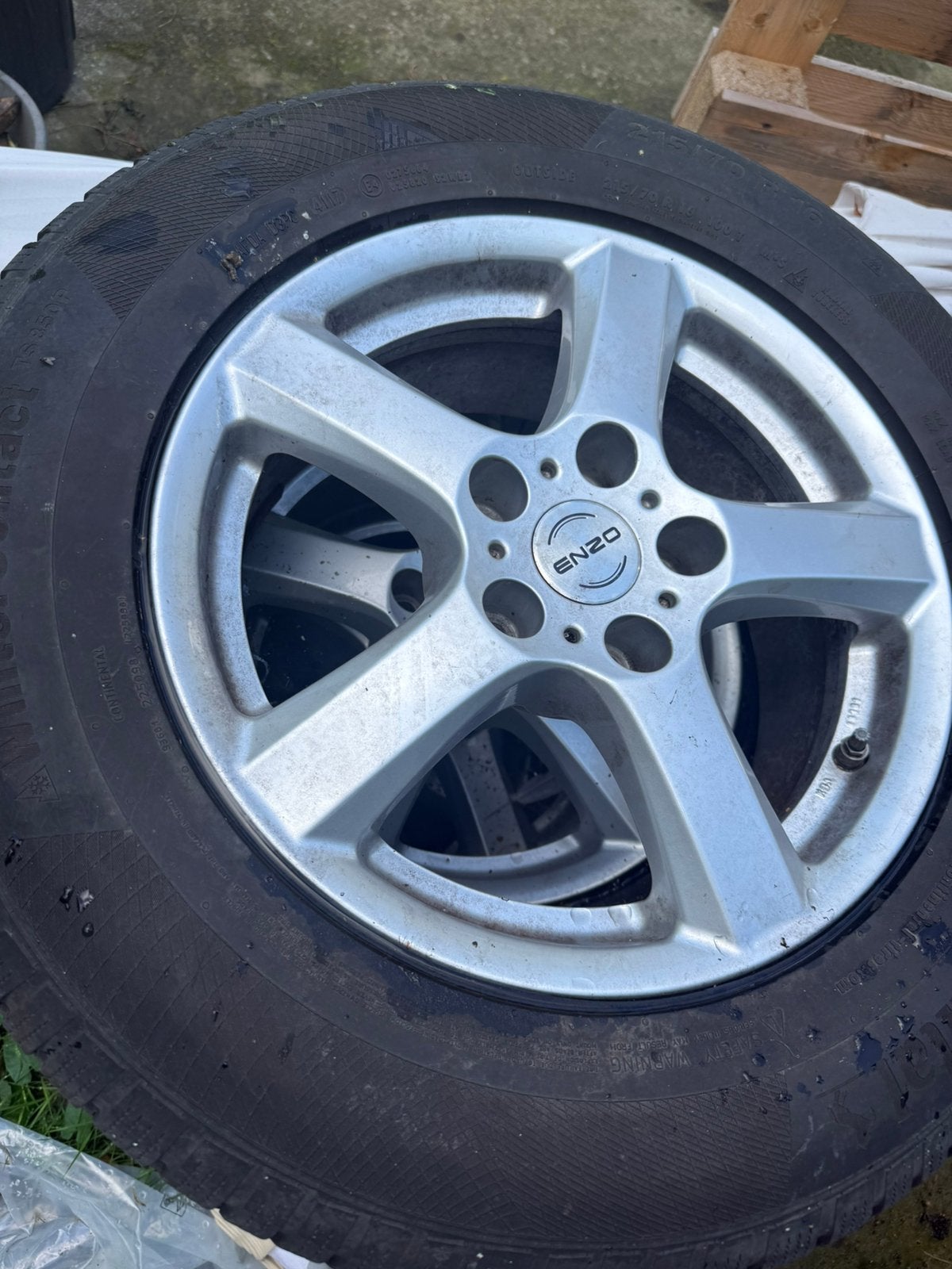 4 jantes pneu hiver 215/70R 16 T, Ophalen, Velg(en)