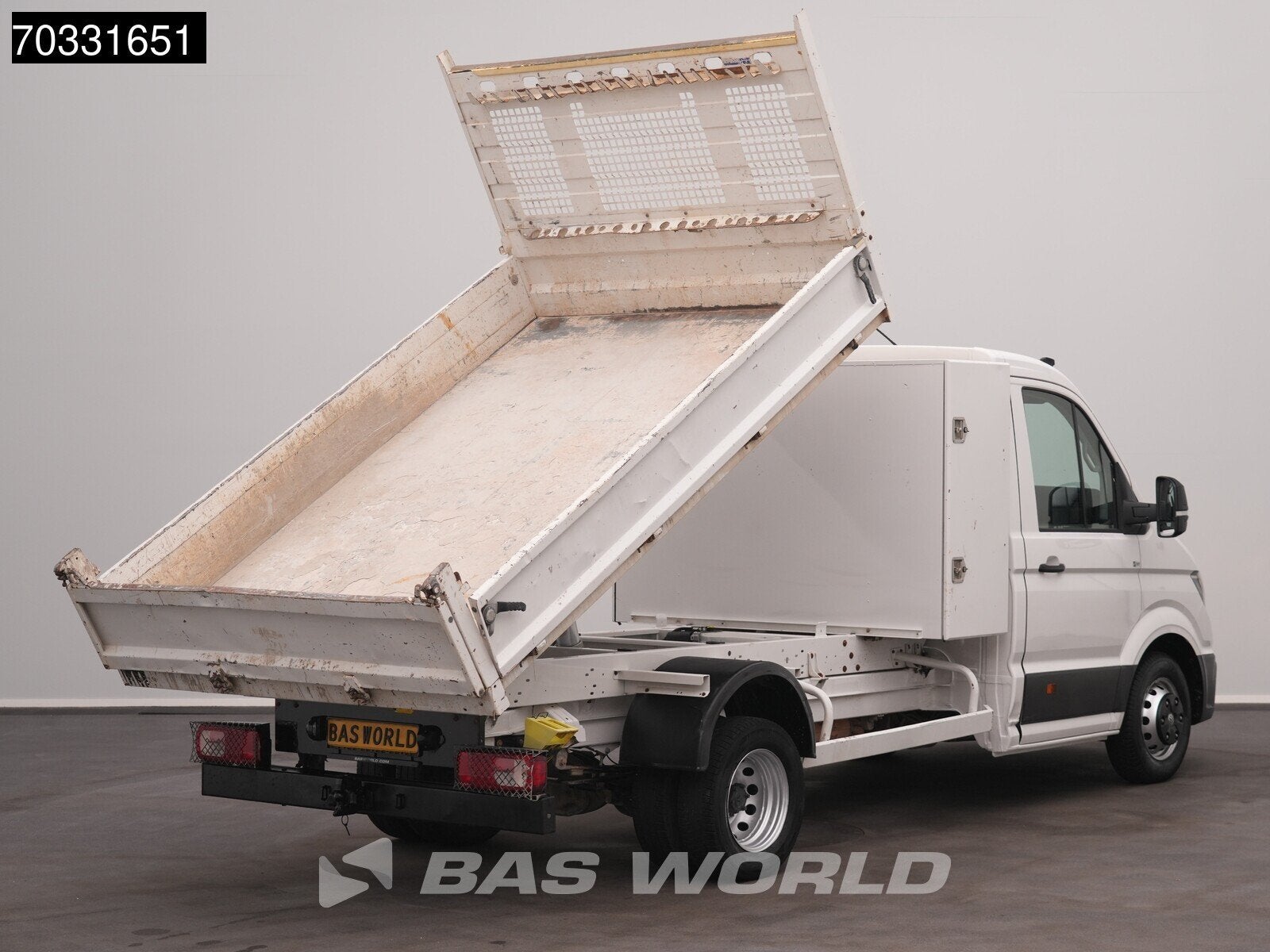 Volkswagen Crafter 177pk Kipper met Kist Dubbellucht 3,5t Tr, Stof, Gebruikt, Euro 6, 4 cilinders