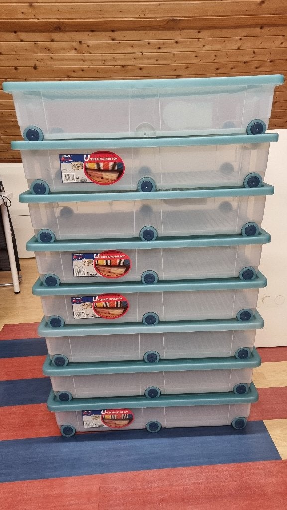 opbergboxen (voor onder bed) - 8 stuks, Enlèvement, Utilisé, Plastique