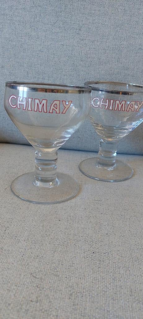 2 normale M geëmailleerde chimay-glazen, Ophalen of Verzenden