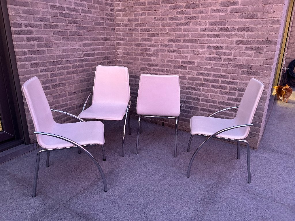 Stoelen - 4 stuks, Ophalen, Gebruikt, Wit, Vier