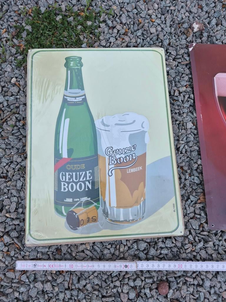 Geuze Boon metalen reclamebord, Ophalen, Nieuw, Reclamebord, Plaat of Schild, Overige merken