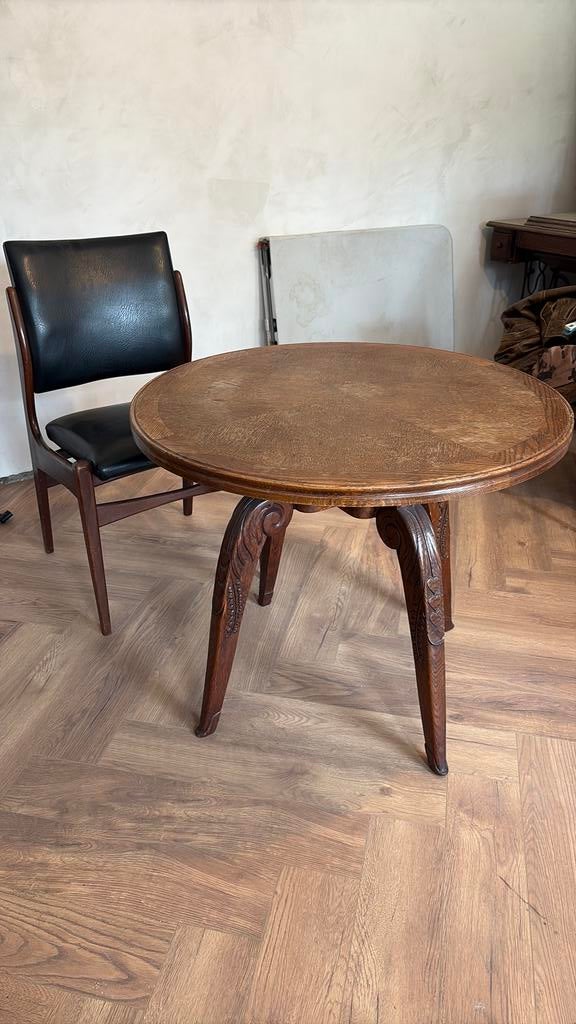 Ronde tafel 80cm Houtsnijwerk, Ophalen