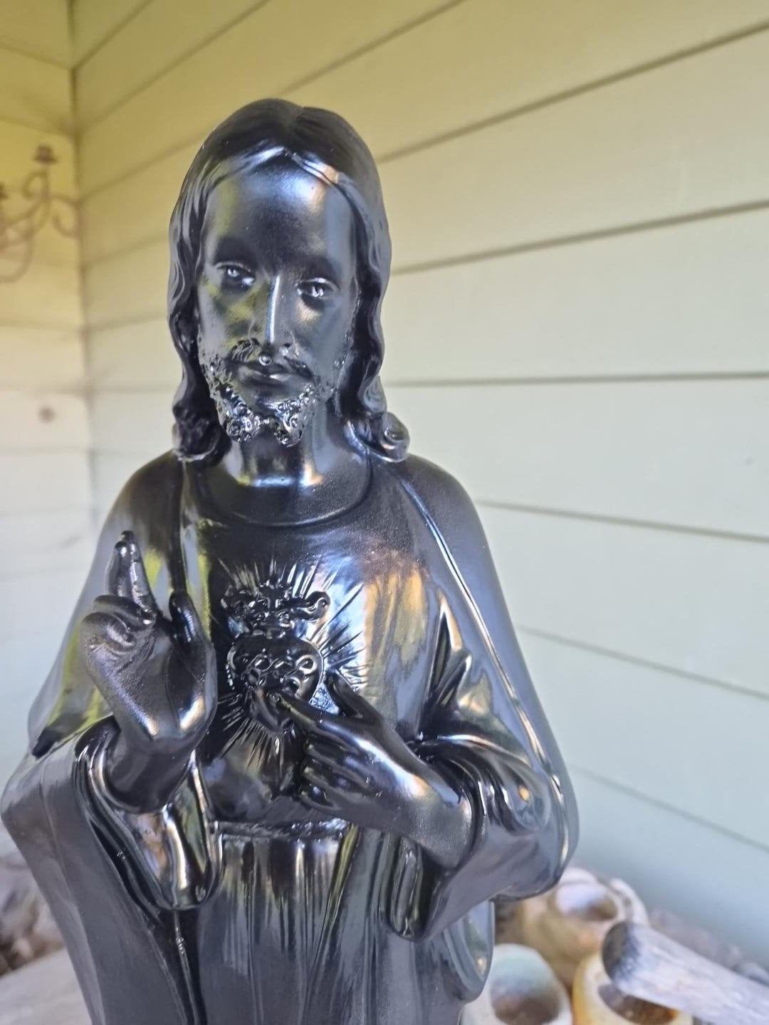 Statue du Sacré-Cœur noir Carli — 56 cm | Belge, Antiquités & Art, Enlèvement ou Envoi
