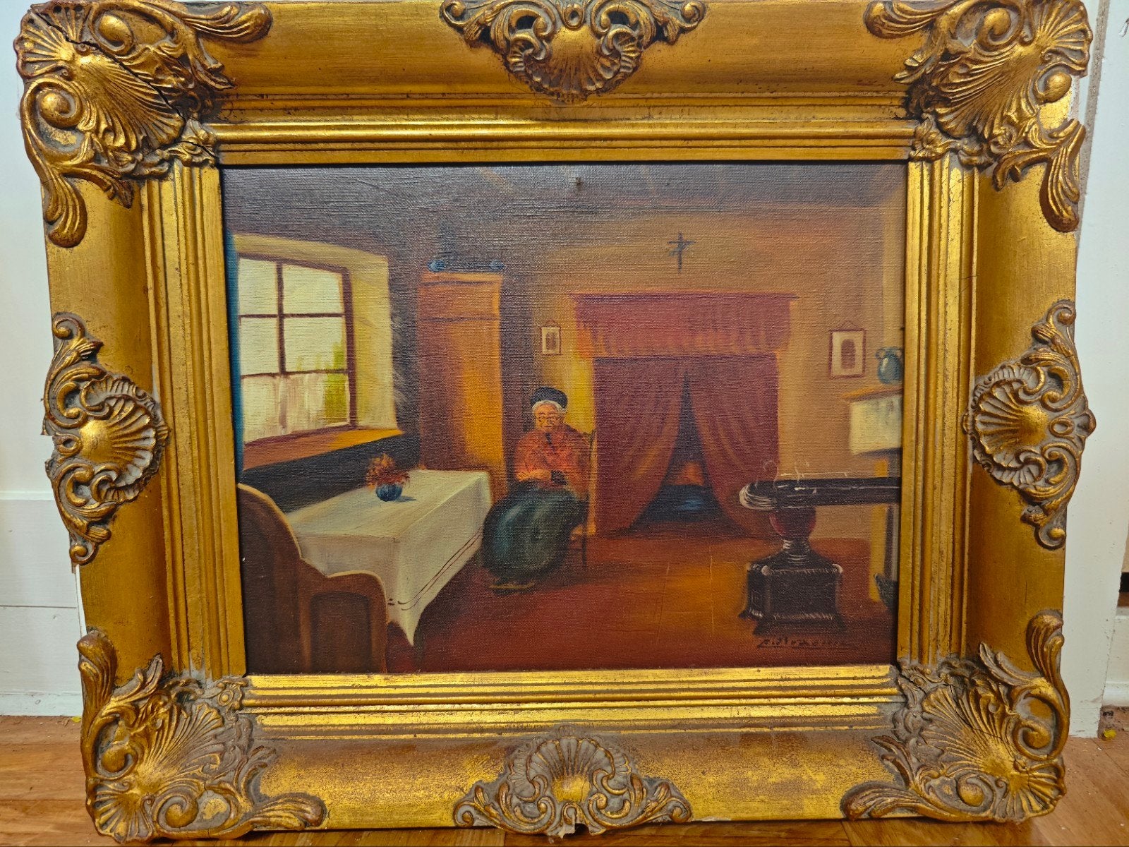 Schilderij Vlaams interieur, Ophalen of Verzenden