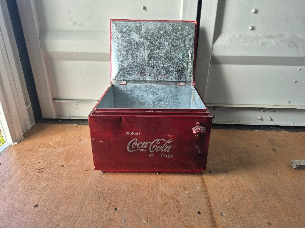 Vintage Coca-Cola metalen kist / koelbox, Ophalen, Huis en Inrichting
