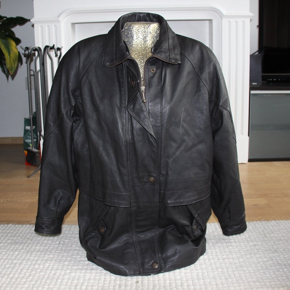 Mooie Leren Donna Jas (L) € 45,-, Kleding | Dames, Verzenden, Zwart, Maat 42/44 (L), Zo goed als nieuw