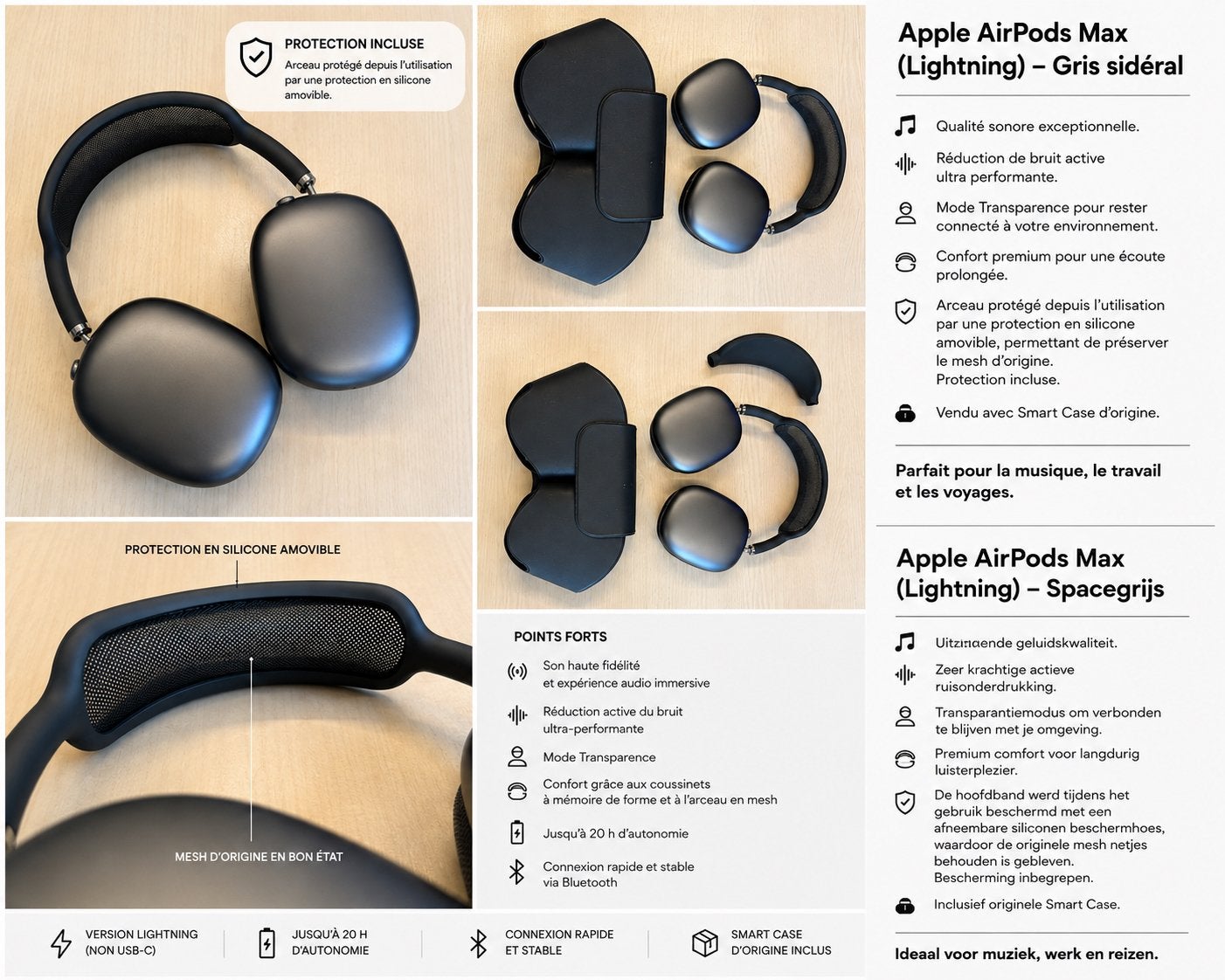 Airpods Max Space Grey A2096, Ophalen, Zo goed als nieuw, Grijs, Apple