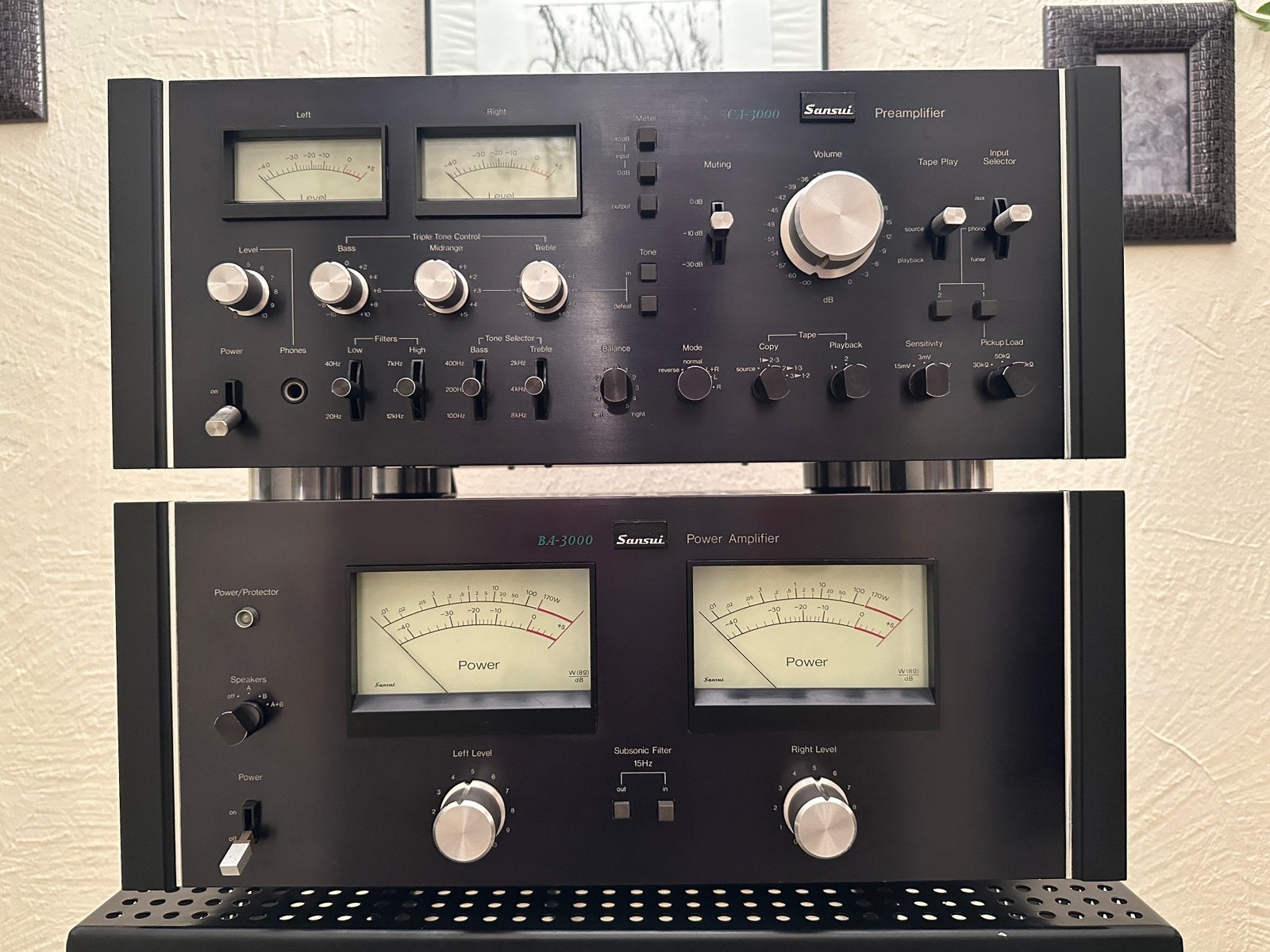 Sansui BA-3000 +CA3000, Enlèvement ou Envoi, Comme neuf, Stéréo, 120 watts ou plus