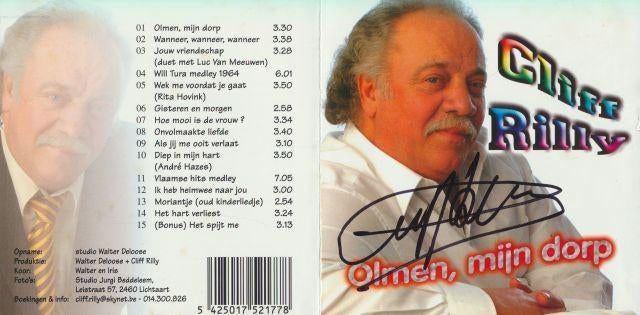 (m30) Cliff Rilly, gesigneerde CD insert, Verzenden