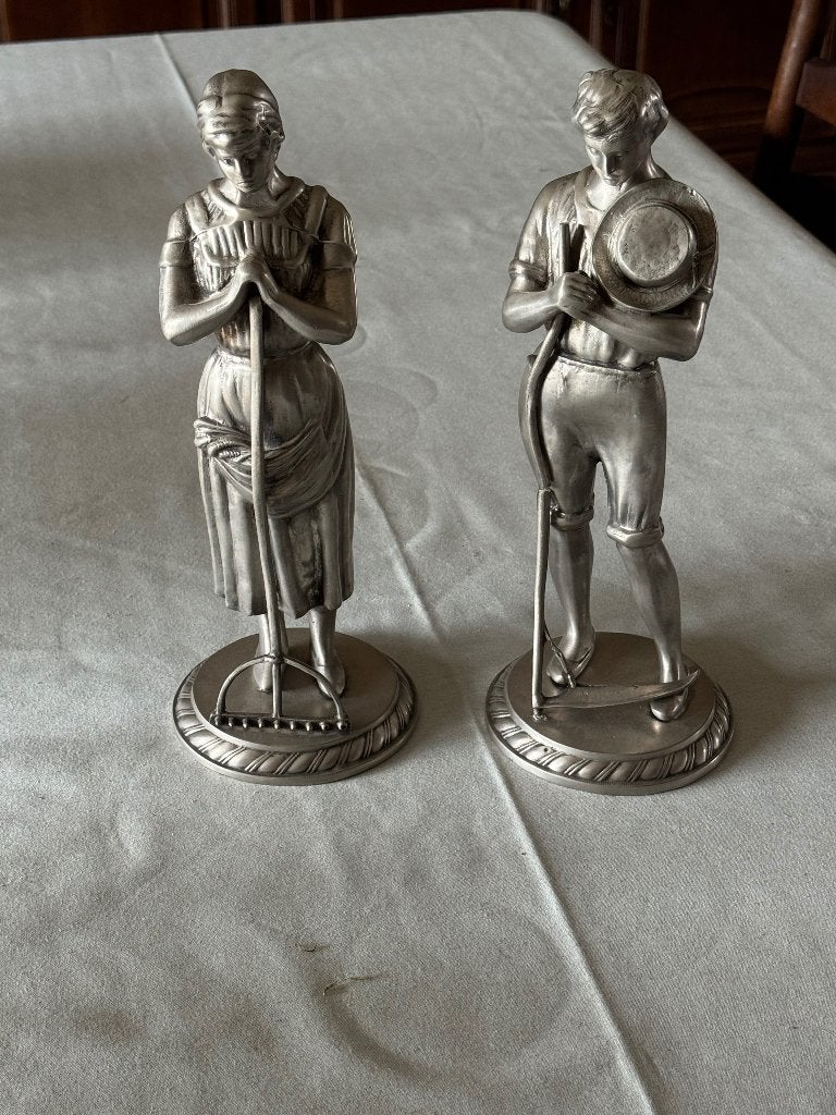 Tinnen koppel Het angelus, Antiek en Kunst, Curiosa en Brocante, Ophalen