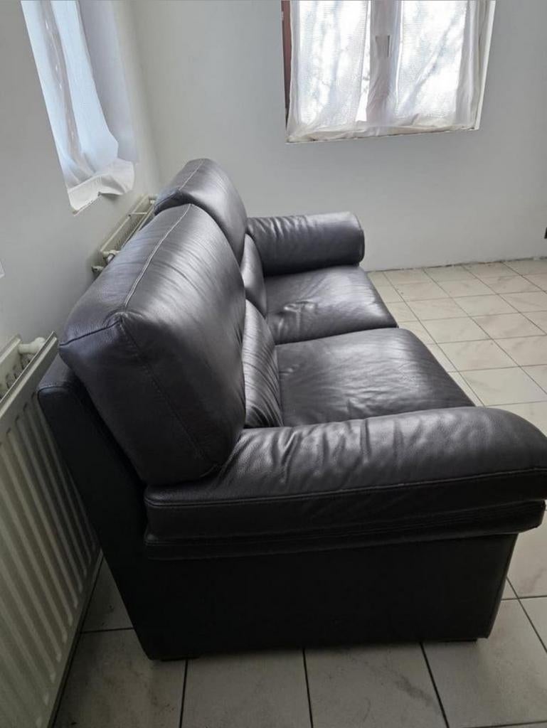 Woonkamer 3 +2+1 zits bruin leer in zeer goede staat, Ophalen, Zo goed als nieuw, Overige maten, Leer