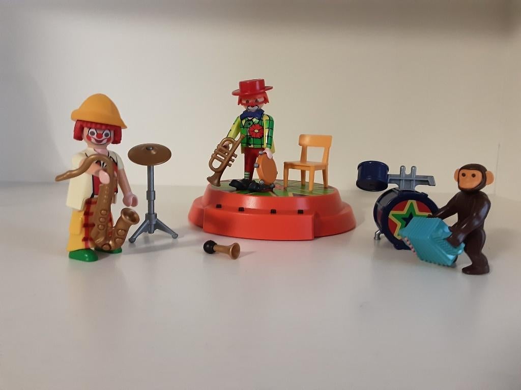 PLaymobil circusclowns met muzikaal podium, Ophalen of Verzenden, Zo goed als nieuw, Complete set