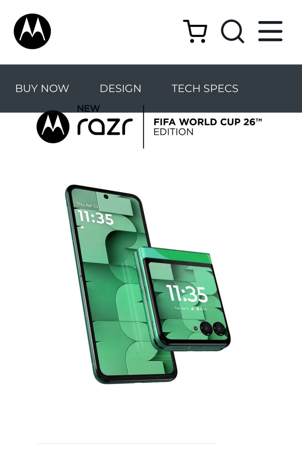 Motorola razr FIFA world cup edition 2026, Telecommunicatie, Ophalen