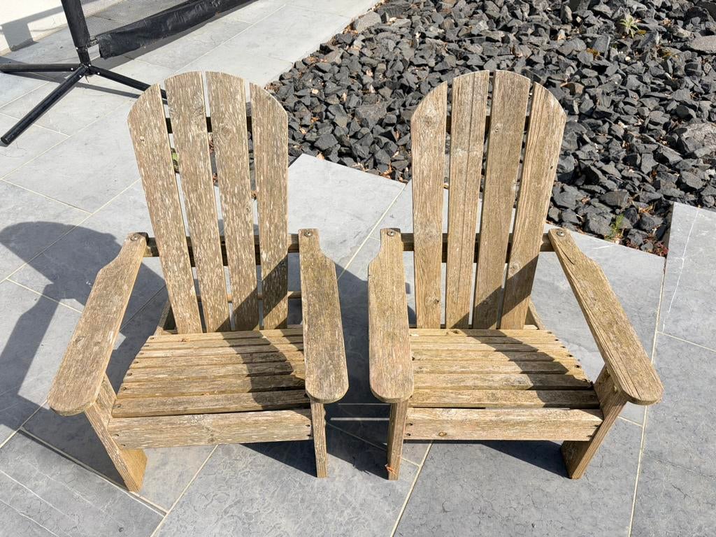 Kinder lounge stoelen hout, Tuin en Terras, Ophalen, Gebruikt, Hout