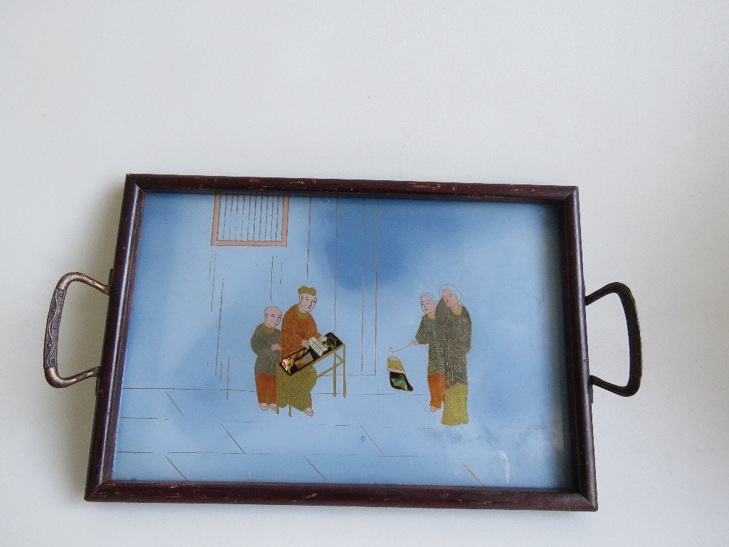 Art Deco dienblad Chinoiserie jaren 20-30, Antiek en Kunst, Ophalen of Verzenden