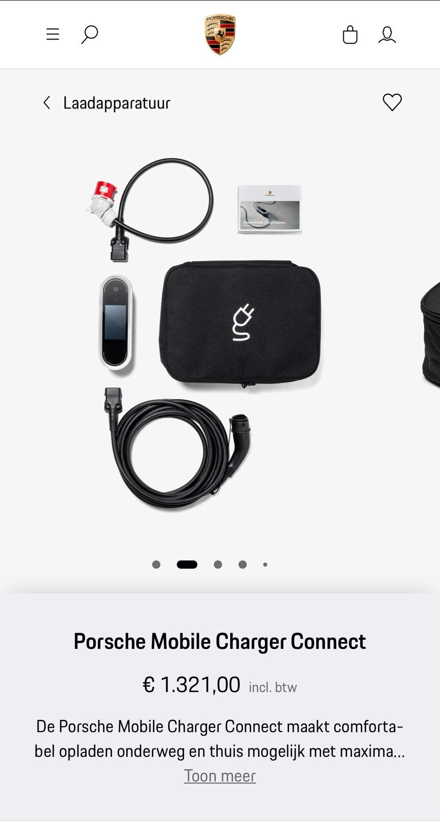 Originele oplader Porsche kompleet perfect staat!!!, Autos : Divers, Enlèvement, Comme neuf, Câble de charge