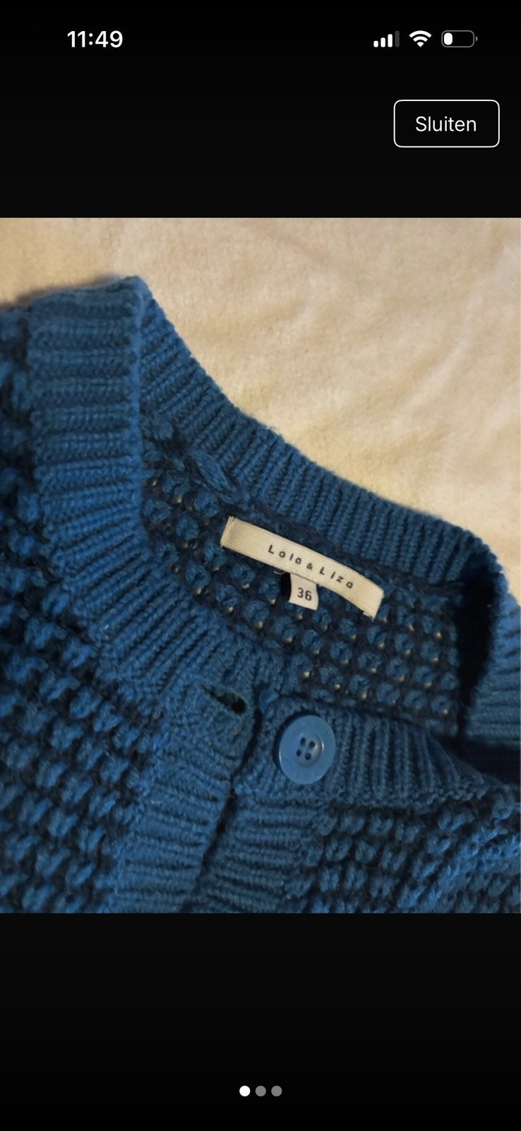 Cardigan, Verzenden, Zo goed als nieuw, Maat 36 (S), Blauw
