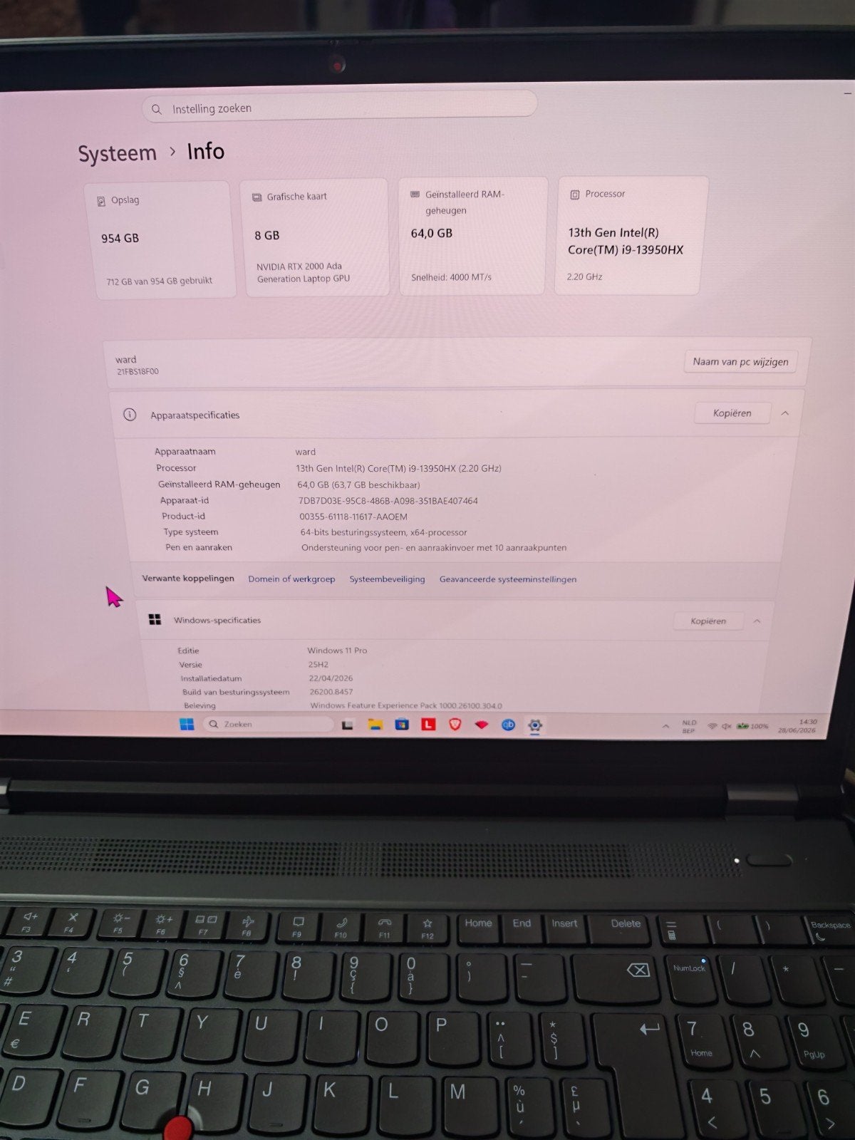 Te koop lenovo ThinkPad p16 gen 2, Lenovo Thinkpad, 64 GB ou plus, Avec écran tactile, 16 pouces