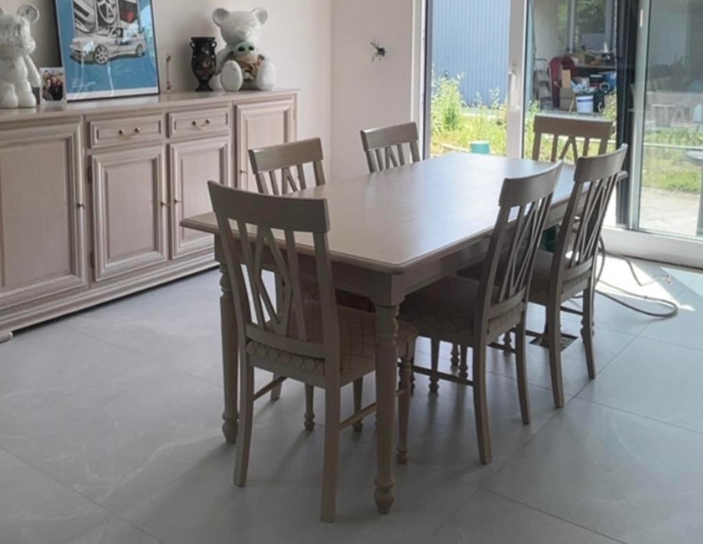 Tafel + 6 stoelen, Ophalen, Gebruikt