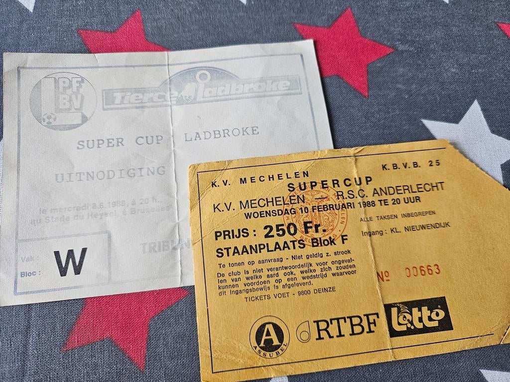Ticket kv mechelen anderlecht supercup 1988, Envoi