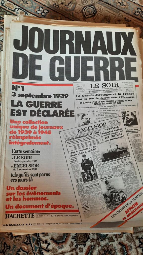 Journaux de guerre (Hachette) + extra offerts, Enlèvement