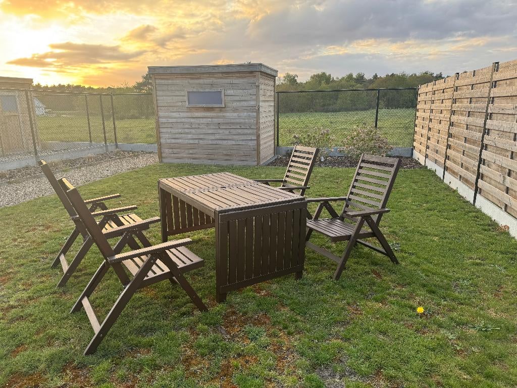 IKEA ÄPPLARÖ tuinset - tafel + 4 stoelen + kussens, Tuin en Terras, Ophalen, 4 zitplaatsen, Gebruikt, Tuinset