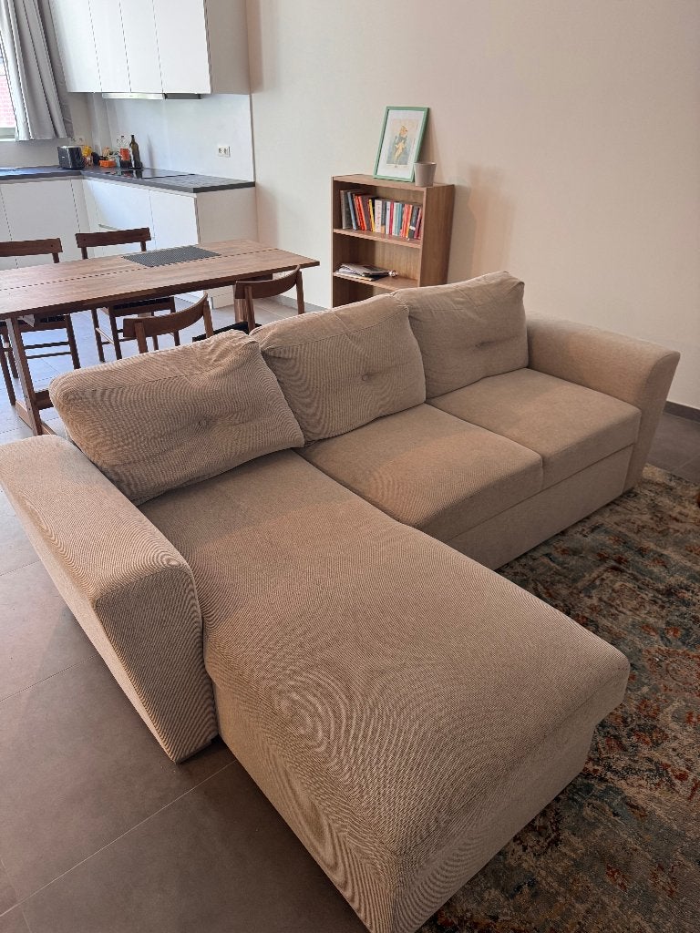Comfortabele 3-zit zetel — beige/grijs, Enlèvement, Utilisé, Tissus