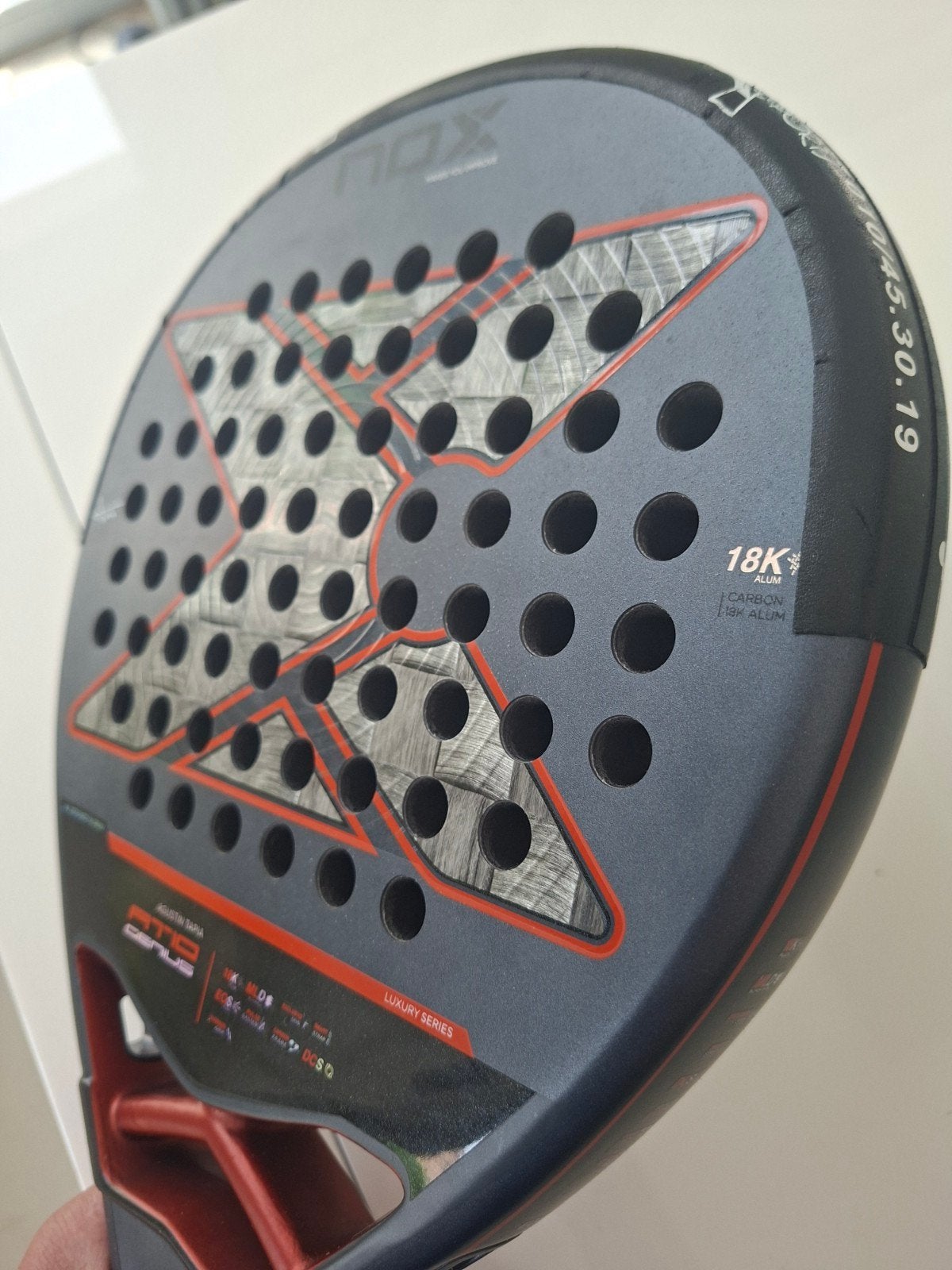 Padelracket Nox AT10 Genius 18k, Zo goed als nieuw, Padelracket