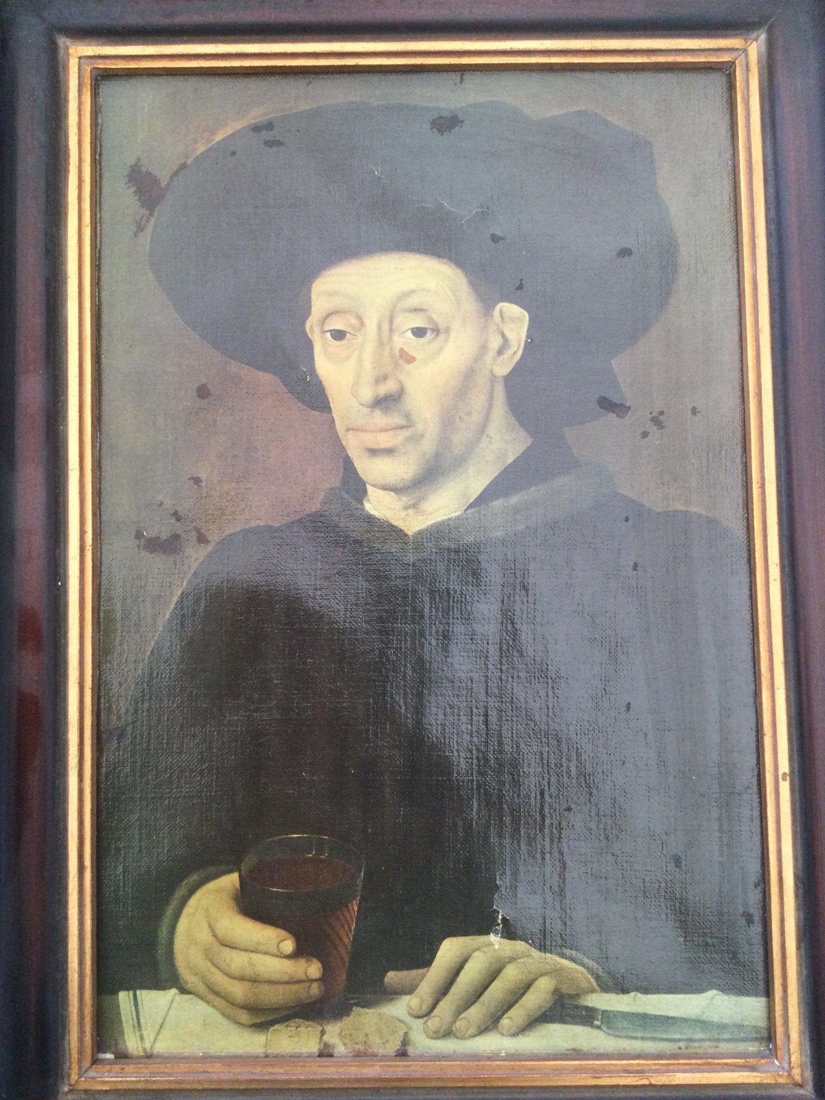 Homme au verre de vin, Enlèvement ou Envoi, Toile