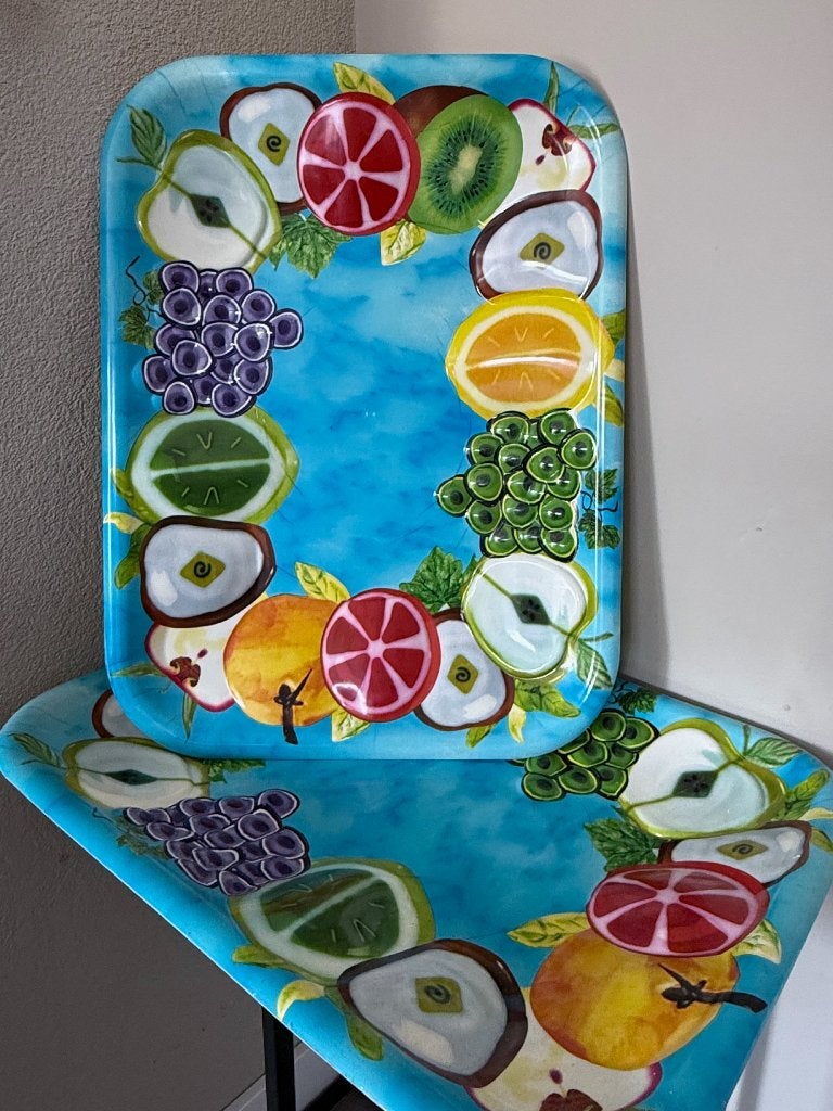 Quid Habitat Dienblad | Fruitprint (48x36 cm), Huis en Inrichting, Woonaccessoires | Dienbladen, Gebruikt, Kunststof, Rechthoekig