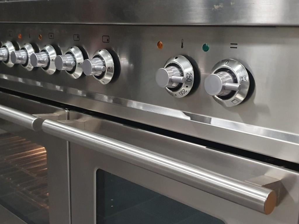 🔥Luxe Boretti Fornuis 100cm RVS 2 ovens 5 pits Frytop, Elektronische apparatuur, Fornuizen, Ophalen, 60 cm of meer, Zo goed als nieuw